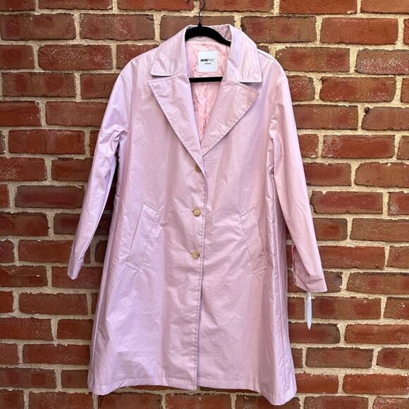 Jane Post New York $495 Rain Jacket Light Pink Light Slicker medium NWT - Picture 4 of 11